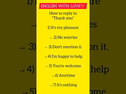 How to reply THANK YOU #english #vocbulary #englishlanguagelearning #learnenglishvocabulary #howto