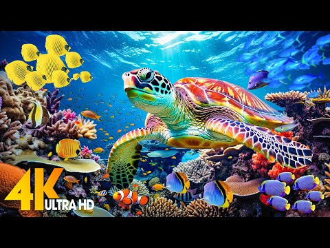 Under Red Sea 4K - Beautiful Coral Reef Fish in Aquarium, Sea Animals for Relaxation - 4K Video #102