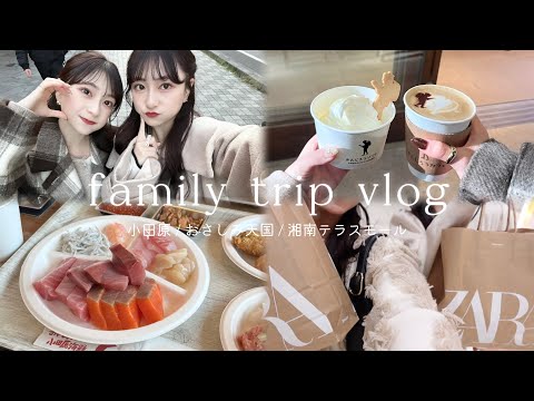 【vlog】日帰りで行く小田原旅🚃🤍念願のお刺身食べ放題と食べ歩きで大満足🐟家族とゆったりぷち旅行｡:*