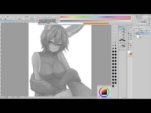 無言で作業垂れ流し【お絵かき/尾丸ポルカ】