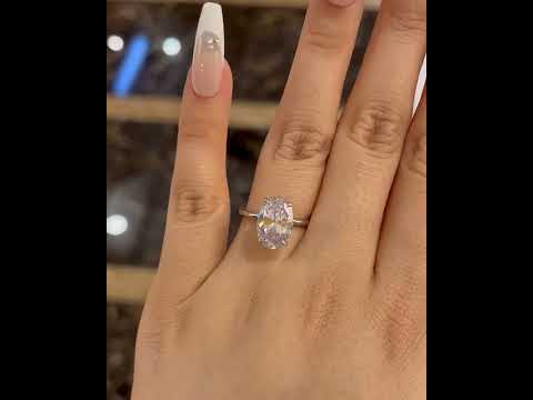 Stylishwe 3.5カラット オーバルカット ダイヤモンドクリア 婚約指輪 スターリングシルバー