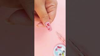 Heart nail art using dotting tool. #dil #heart #cute #diy #ytshorts #subscribe #easynailart #athome