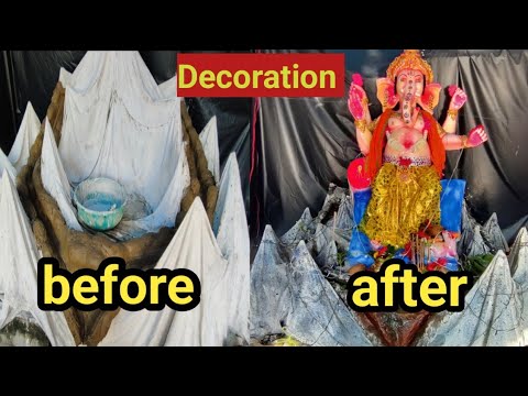 Ganpati decoration ideas waterfall decoration #ganeshchaturthi #ganesh #video #decoration #cgvlog