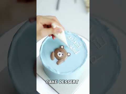 119- Share the making process of a cute bear #desset #cake #food #shorts