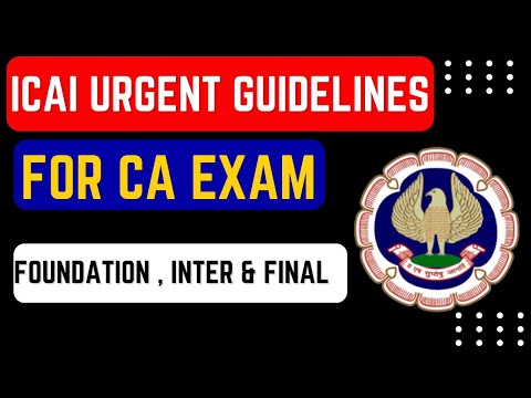 |ICAI Urgent Guidelines For CA Exam| ICAI Big Guidelines For CA Exam| Foundation| Inter |Final|Hindi