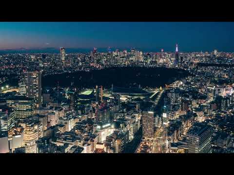 渋谷スカイから撮影した夕景タイムラプス