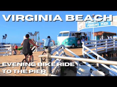 VIRGINIA BEACH 🇺🇸 Evening Bike Ride to the Pier [4K VIDEO]