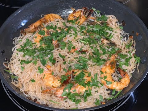 LOW CARB SHRIMP SCAMPI WITH SHIRATAKI NOODLES- KETO