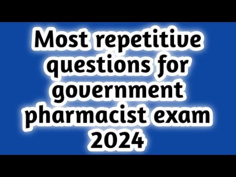 government Pharmacist exam preparation