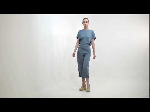 LOTUS EATERS INDIGO PANTS WITH ELASTIC WAIST