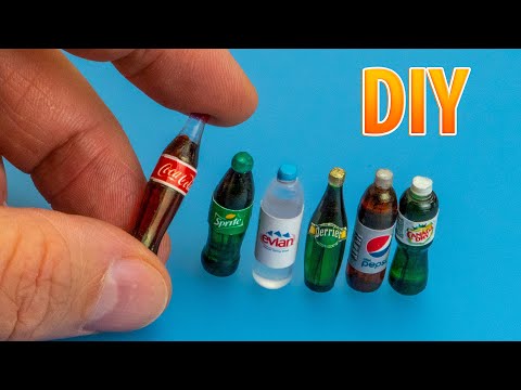 DIY Realistic Miniature Glass bottles | DollHouse | No Polymer Clay!