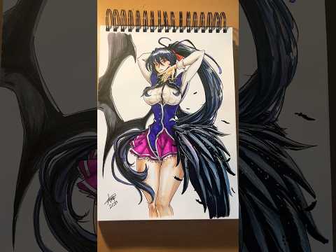 Painting Akeno ( HDXD) #drawing