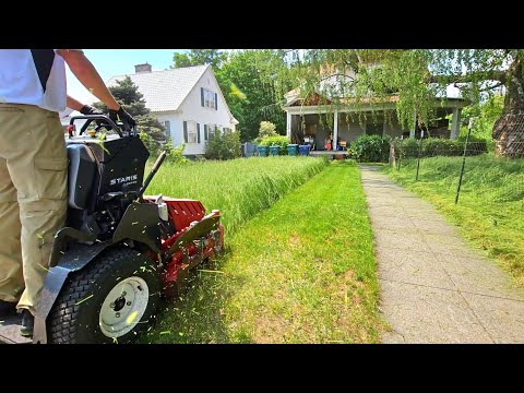 I KNOCKED On His Door & Offered To Mow BOTH Of His OVERGROWN Yards For FREE