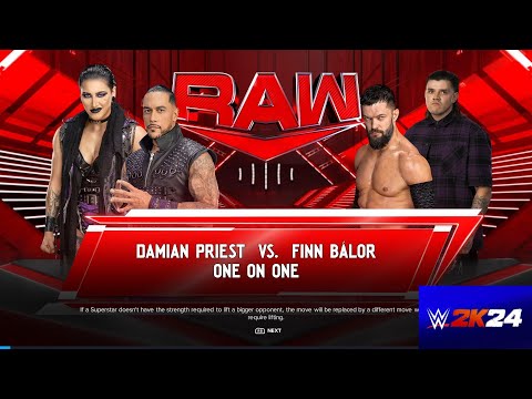 Damian Priest (with Rhea Ripley ) vs Finn Balor (with Dirty Dom) | WWE2K24 Games | Neon Nights Gamer