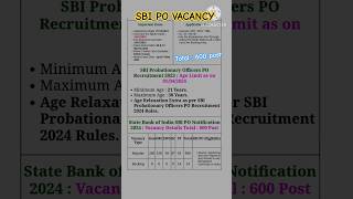 sbi po 2024 notification out #sbipo #sathpadhe #bank #sarkarinaukri