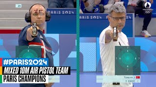 Mixed 10m air pistol team bronze & gold matches 🔫✨| Paris Champions