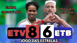 GOLS DO JOGO DAS ESTRELAS | ESTRELAS VERMELHAS X ESTRELAS BRANCAS 8X6 | JOGASSO D ESTRELAS D FUTEBOL