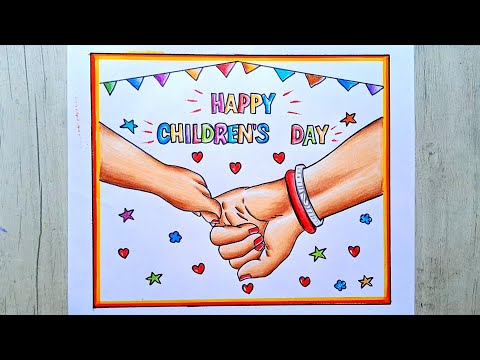 Children's day drawing | Children's day drawing easy | Children's day poster drawing | Kisholoy