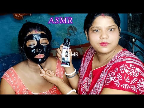 AMSR~Doing My Sweet Elder Sister Apply Black Mask Of Face For Bride (Face Touching) @asmrsangi7044🌹