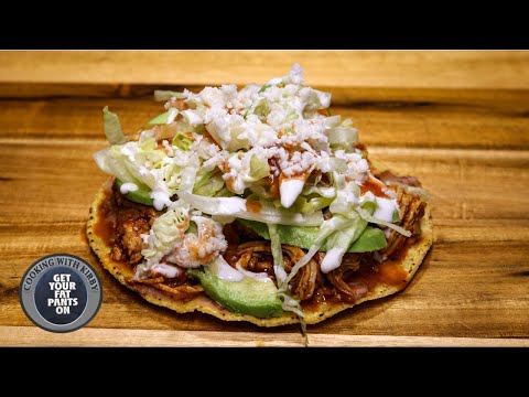 Chicken Tinga Tostadas - Tostadas de Pollo - Mexican Food