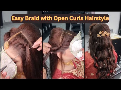 Super Easy & Beautiful Braid Hairstyle With Open Curls 😍