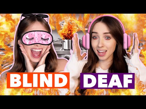 BLIND AND DEAF COOKING CHALLENGE | M&M cookies