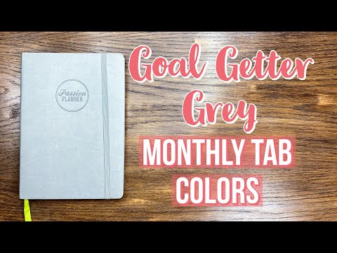 Monthly Tabs for the Academic Passion Planner - Goal-Getter Gray