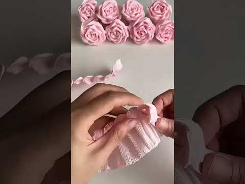 DIY tissue paper craft rose flowers gift idea #foryou #tiktok #fyp #gift #craft