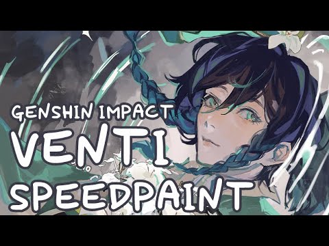 genshin impact - venti speedpaint