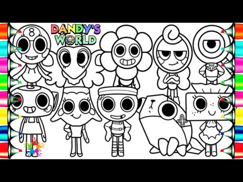 Roblox DANDY's WORLD Coloring Page / Finn Shelly Brightney Pebble Tisha Glisten Flutter Rodger