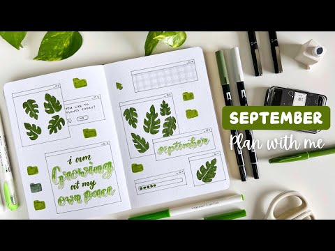 My September 2024 Bullet Journal Setup 🌱 ⋆ ˚｡⋆୨୧˚ ✧˖° - Monstera X Desktop Theme