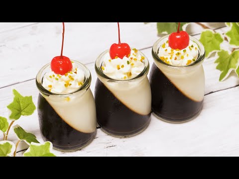 夏に食べたい♪お洒落なコーヒーミルクゼリーの作り方 │ How to make diagonal coffee and milk jelly