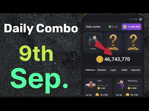 9 September Daily Combo Hamster Combat | 5M Coins Free Hamster Combat New Update