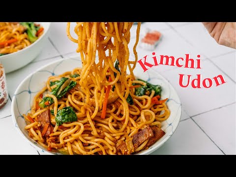 30 minute Stir Fried Kimchi Udon Recipe | Kimchi Noodles | Kimchi udon noodle stir fry | 김치 우동 볶음