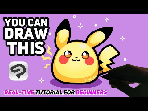 How To Draw Tiny Pikachu | Digital Art for BEGINNERS Draw Along