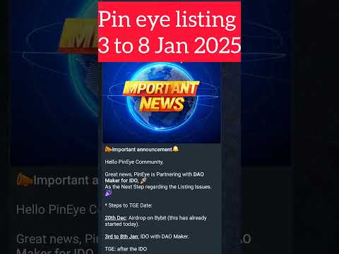 PINEYE AIRDROP 3 JAN 2025