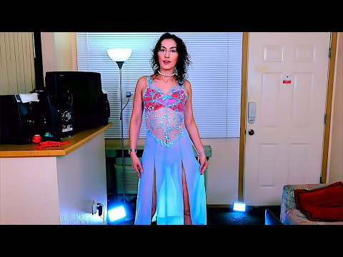 Sexy Dresses Try On Haul - No Panties, Transparent Lingerie Bluish Dress