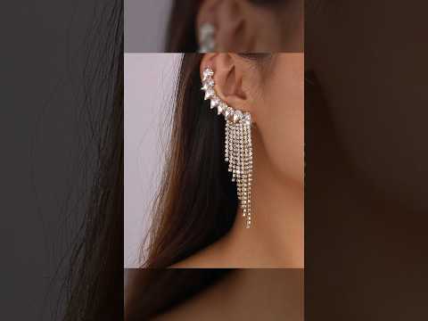 top stylish long party wear earrings design/ #2024 #fashion #partywear #daily #fancy