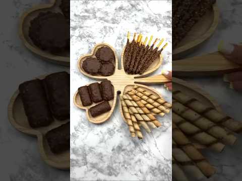 Filling platter with chocolate 🍫🍪 #satisfying #asmr