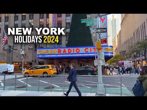 New York City Early Holiday Walk 2024 ✨ 4K NYC Holiday Preparations Rockefeller Center, Times Square