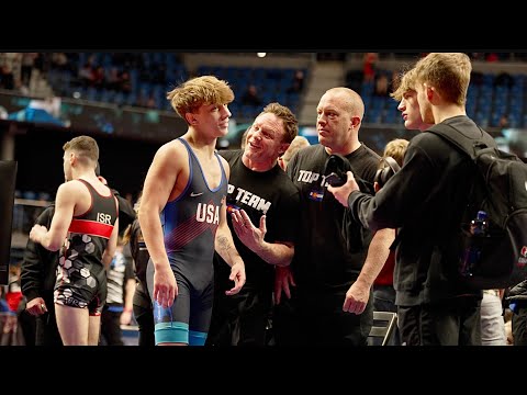 U20 Shon Portnoy (ISR) vs Otto Black (USA) 60kg. Greco-roman men wrestling. B-cam-man