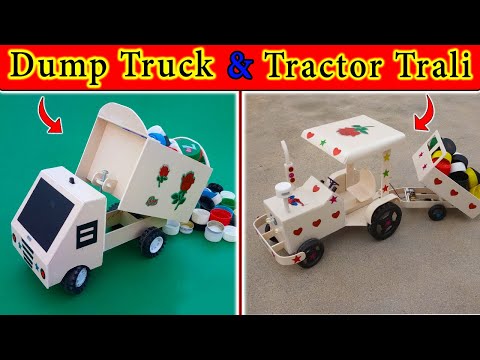 2 Mini Projects Tractor Trali & Truck | Making Hydraulic RC Tractor Trali | Making RC Dump Truck DIY