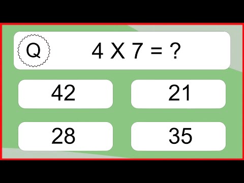 20 Multiplication Quiz Exercises for Kids