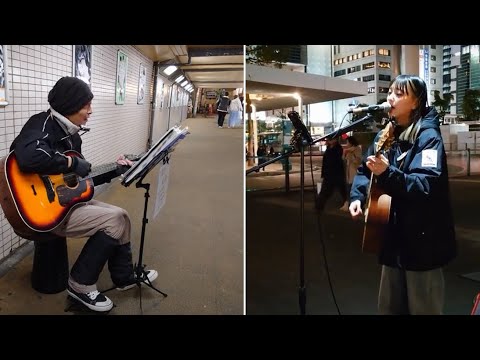 「卒業写真」路上ライブ リクエスト曲 2024冬 東へ西へ（真理とまさみ）