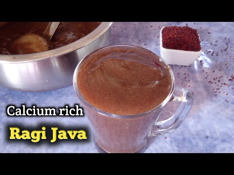 Calcium rich drink for kids & elders || రాగి జావా || Finger Millet Malt recipe