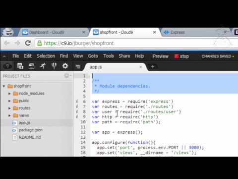 Cloud9 exploration with nodejs