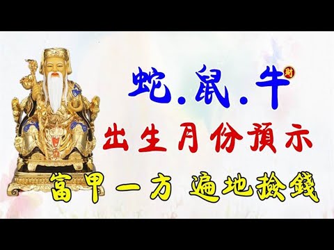 （蛇、鼠、牛）出生月份顯示富甲一方，遍地撿錢