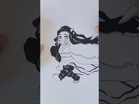 Speed drawing Nezuko #kimetsunoyaiba #shorts #speeddrawing #nezukokamado