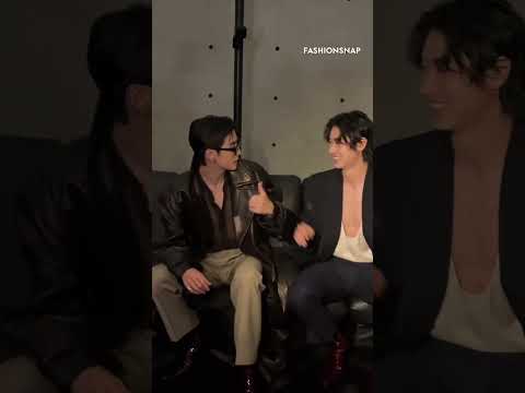 Mark Tuan talking with Kento Yamazaki | Saint Laurent Paris Fashion Week #ysl #2024 #marktuan #got7