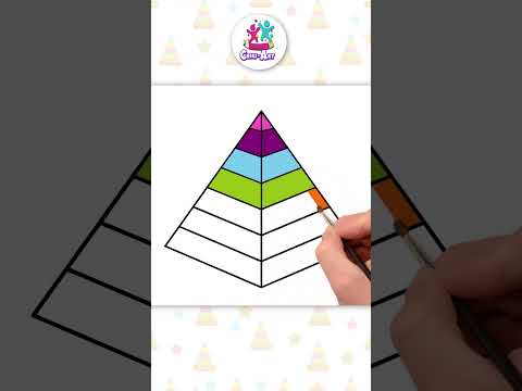 GLITTER Pyramid Easy Drawing #shorts #howtodraw